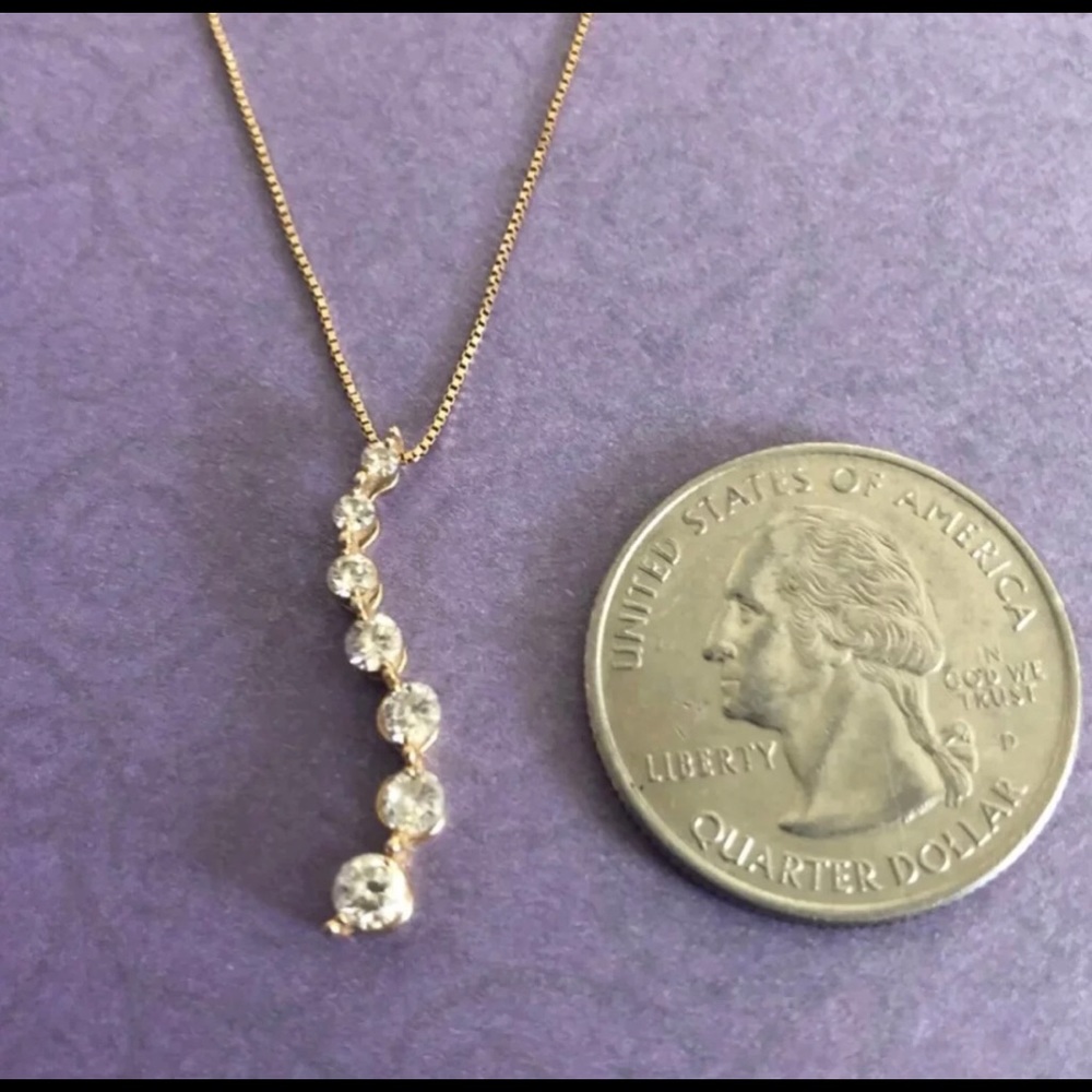 7 Stone Gold Diamond Journey Necklace Kay Jewelers